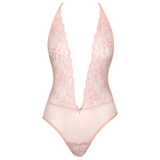 Kissable - mélyen dekoltált csipke body (pink)