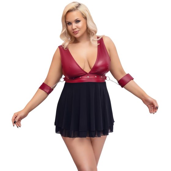 Cottelli Bondage Plus Size - babydoll (piros-fekete)