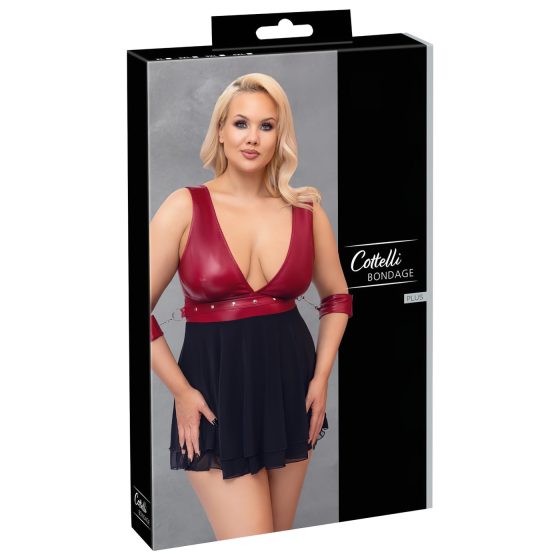 Cottelli Bondage Plus Size - babydoll (piros-fekete)