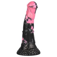   Bad Horse - szilikon lószerszám dildó - 18cm (fekete-pink)