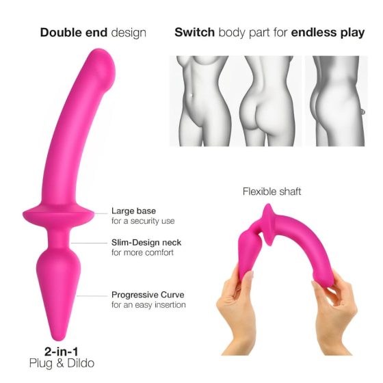 / Strap-on-me Swith Semi-Realistic XXL - 2in1 szilikon dildó (pink)