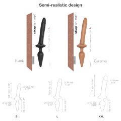   / Strap-on-me Swith Realistic XXL - 2in1 szilikon dildó (fekete)