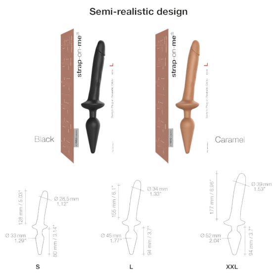 / Strap-on-me Swith Realistic XXL - 2in1 szilikon dildó (natúr)