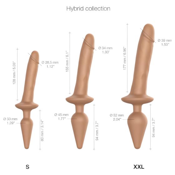 / Strap-on-me Swith Realistic XXL - 2in1 szilikon dildó (natúr)