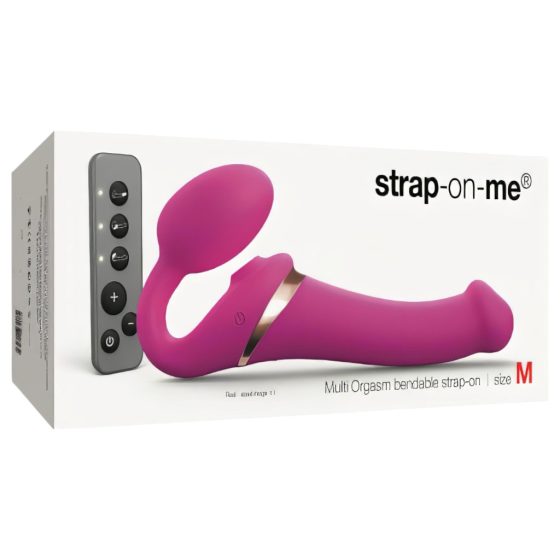 Strap-on-me M - felcsatolható, léghullámos vibrátor (pink)