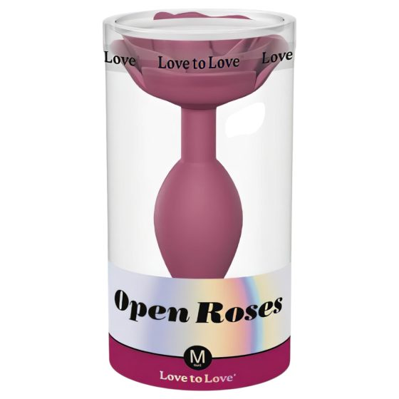 Love to Love Open Roses M - szilikon anál plug (vörös)