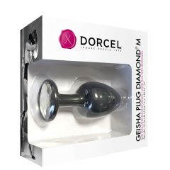   Dorcel Geisha Plug Diamond M - fehér köves anál dildó (fekete)