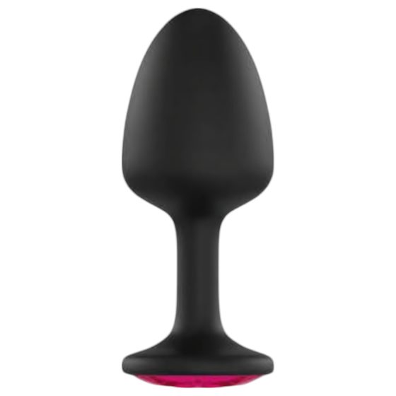 Dorcel Geisha Plug Ruby M - pink köves anál plug (fekete)