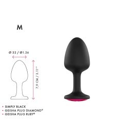   Dorcel Geisha Plug Ruby M - pink köves anál dildó (fekete)