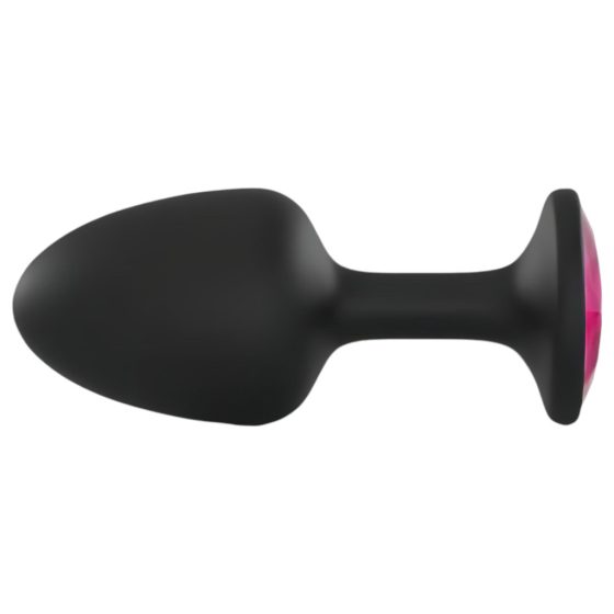 Dorcel Geisha Plug Ruby M - pink köves anál dildó (fekete)