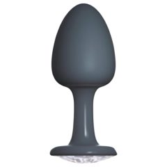   Dorcel Geisha Plug Diamond L - fehér köves anál plug (fekete)