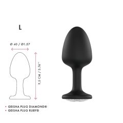   Dorcel Geisha Plug Diamond L - fehér köves anál dildó (fekete)