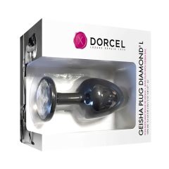   Dorcel Geisha Plug Diamond L - fehér köves anál plug (fekete)