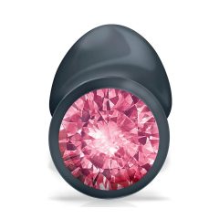 Dorcel Geisha Plug Ruby L - pink köves anál plug (fekete)