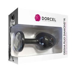   Dorcel Geisha Plug Diamond XL - fehér köves anál plug (fekete)