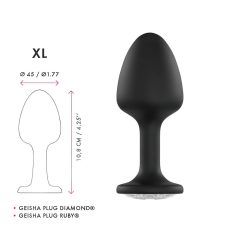   Dorcel Geisha Plug Diamond XL - fehér köves anál dildó (fekete)