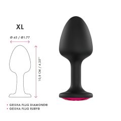   Dorcel Geisha Plug Ruby XL - pink köves anál dildó (fekete)