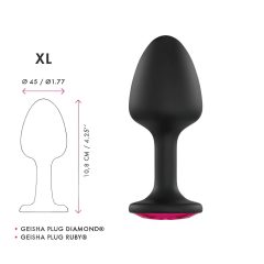 Dorcel Geisha Plug Ruby XL - pink köves anál plug (fekete)