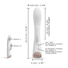   Dorcel Flexi Rabbit - melegítős csiklókaros vibrátor (fehér)