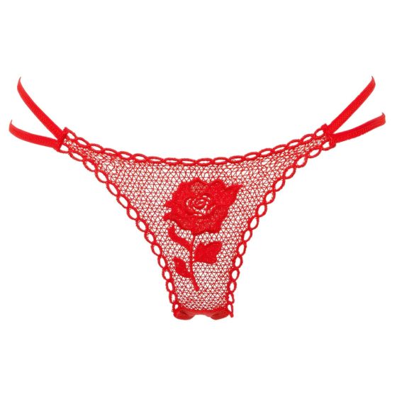 Panty Rose - rózsaszálba rejtett tanga - piros (S-L)