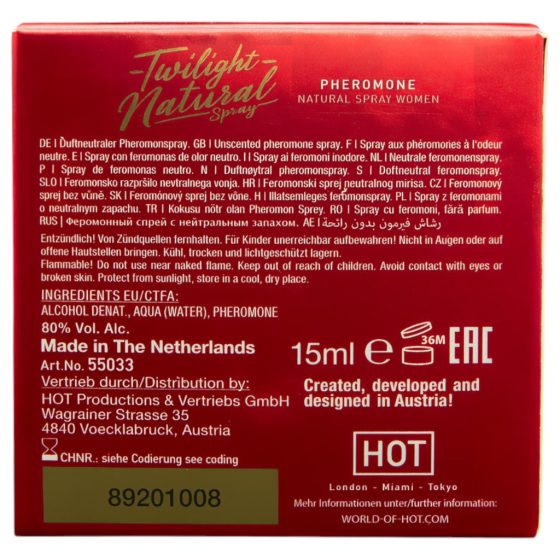 HOT Twilight Natural - feromon parfüm nőknek (15ml) - illatmentes