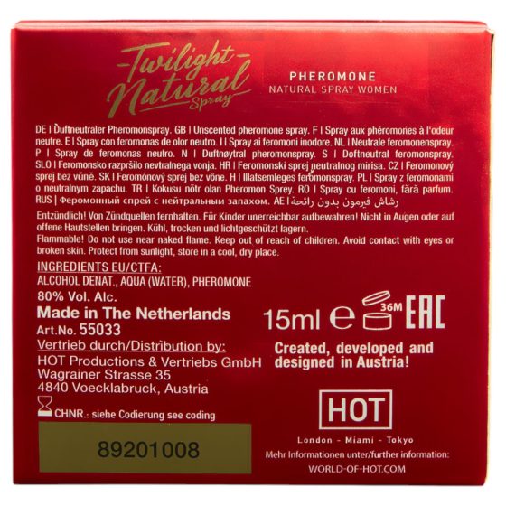 HOT Twilight Natural - feromon parfüm nőknek (15ml) - illatmentes