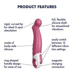   Satisfyer Petting Hippo - akkus, vízálló vibrátor (magenta)