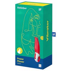 Satisfyer Power Flower - akkus, vízálló vibrátor (piros)