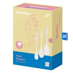   Satisfyer Yoni Power 1 - gésagolyó szett - fehér (3 részes)