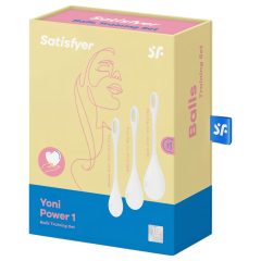   Satisfyer Yoni Power 1 - gésagolyó szett - fehér (3 részes)