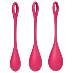   Satisfyer Yoni Power 1 - gésagolyó szett - piros (3 részes)