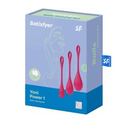   Satisfyer Yoni Power 1 - gésagolyó szett - piros (3 részes)