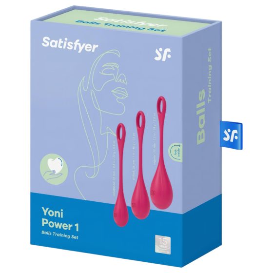 Satisfyer Yoni Power 1 - gésagolyó szett - piros (3 részes)