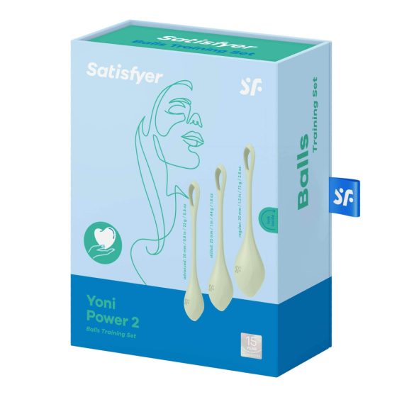 Satisfyer Yoni Power 2 - gésagolyó szett - zöld (3 részes)