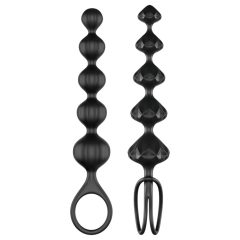   Satisfyer Love Beads - gyöngyös anál dildó szett - fekete (2 részes)