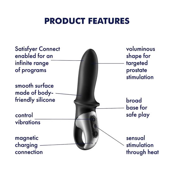 Satisfyer Hot Passion - okos melegítő anál vibrátor (fekete)