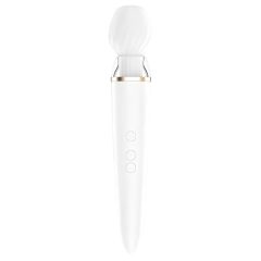   Satisfyer Double Wand-er - okos masszírozó vibrátor (fehér)