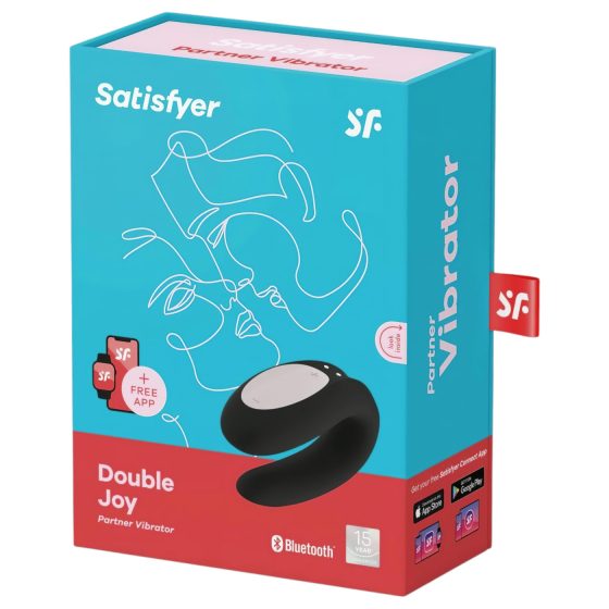 Satisfyer Double Joy - okos vízálló párvibrátor (fekete)