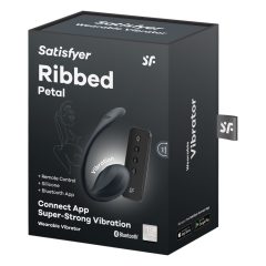   Satisfyer Ribbed Petal - rádiós vibrációs tojás (fekete)