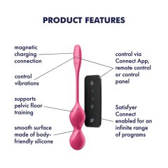   Satisfyer Love Birds 2 - okos, vibrációs gésagolyó (pink)