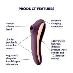   Satisfyer Dual Kiss - 2in1, akkus hüvelyi és csiklóvibrátor (lila)