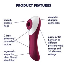   Satisfyer Dual Crush - akkus hüvelyi és csiklóvibrátor (piros)