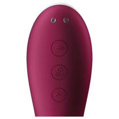   Satisfyer Dual Crush - akkus hüvelyi és csiklóvibrátor (piros)