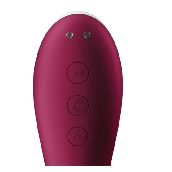 Satisfyer Dual Crush - akkus hüvelyi és csiklóvibrátor (piros)