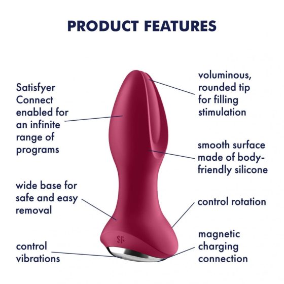 Satisfyer Rotator Plug 2 - akkus, gyöngyös anál vibrátor (fúzia)