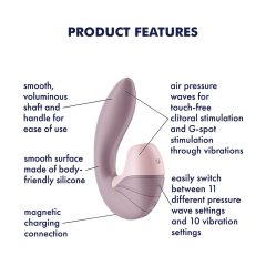   Satisfyer Supernova - akkus, léghullámos 2in1 vibrátor (pink)