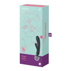   Satisfyer Triple Lover - G-pont és masszírozó vibrátor (ezüst)