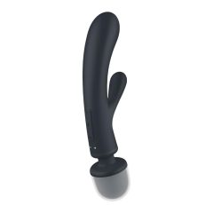   Satisfyer Triple Lover - G-pont és masszírozó vibrátor (ezüst)