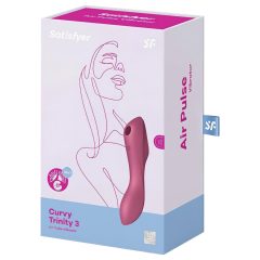   Satisfyer Curvy Trinity 3 - akkus léghullámos 2in1 vibrátor (piros)