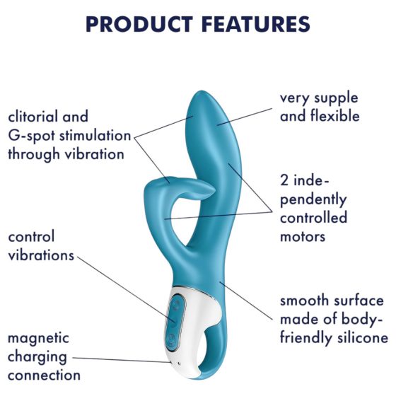 Satisfyer Embrace Me - akkus, csiklókaros vibrátor (türkiz)